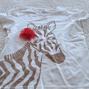 Crazy 8 White and Brown Zebra Graphic Tee